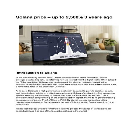 Solana price – up to 2,500% 3 years... ago
