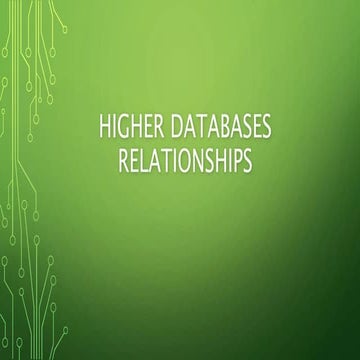 higher databases relationships