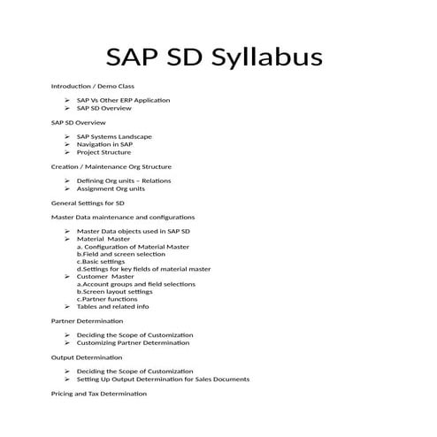 sap sd tutorial syllabus list on study students helps