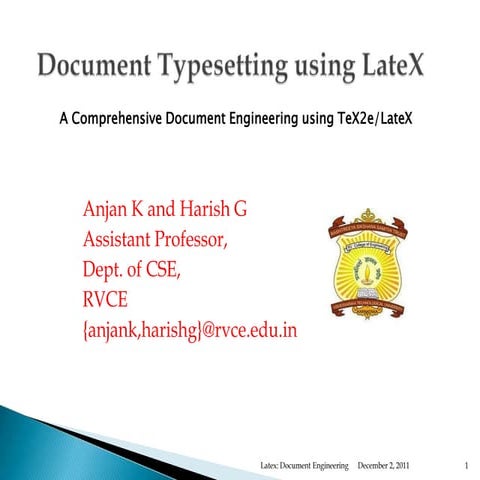 Document typesetting using LateX