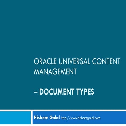 Document Types In Oracle Ucm