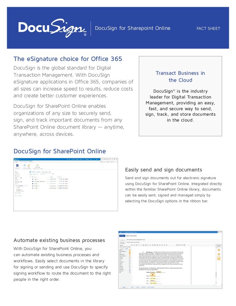 DocuSign Digital Signatures for SharePoint Online from Atidan