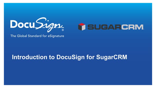 DocuSign For SugarCRM