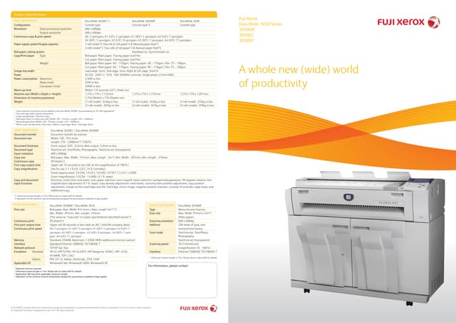 Fuji Xerox DocuWide 3030 Series 3030MF 3030EC 3030EP | PDF