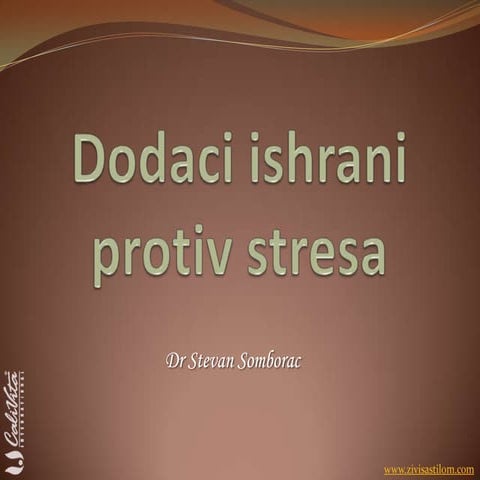 Dodaci protiv stresa dr Stevan Somborac