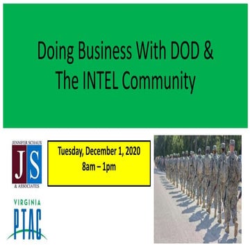Doing Business With DOD & The Intel Community - 2020 