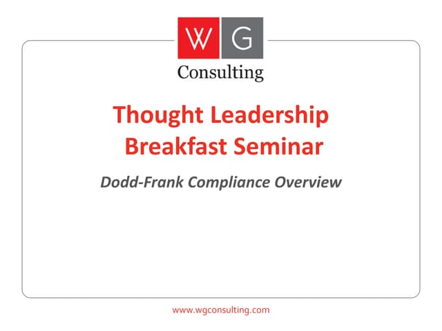 Dodd-Frank Compliance Overview