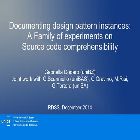 Documenting design pattern instances: A Family of experiments on Source code ...
