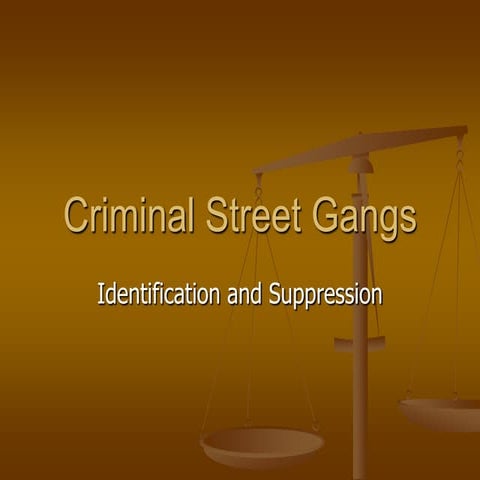 Criminal Street Gangs