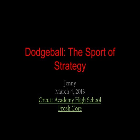 Dodgeball the sport of strategy | PPTX