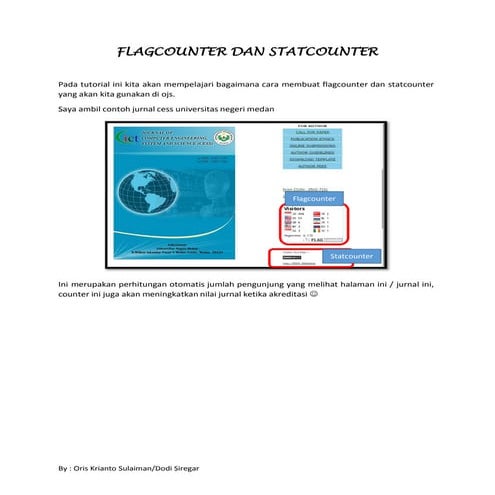 MEMBUAT FLAGCOUNTER dan STATCOUNTER Pada OJS