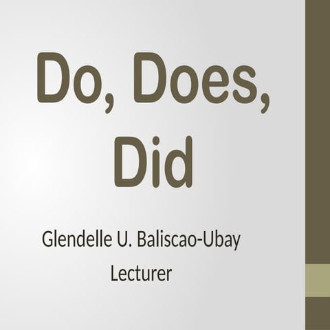 ENGLISH GRAMMAR (AUXILIARY VERB- DO, DOES, DID)