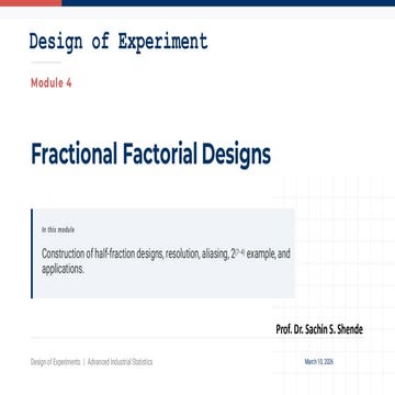 Fractional Factorial Designs | PPT