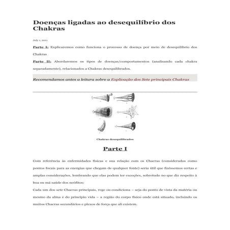 Doenças ligadas ao desequilíbrio dos chakras