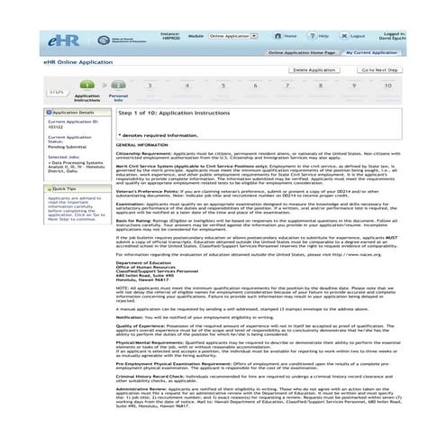 Doe ohrappplicationrules