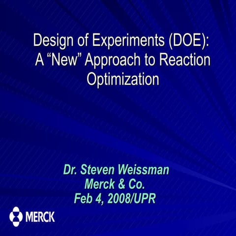 DOE Applications in Process Chemistry Presentation