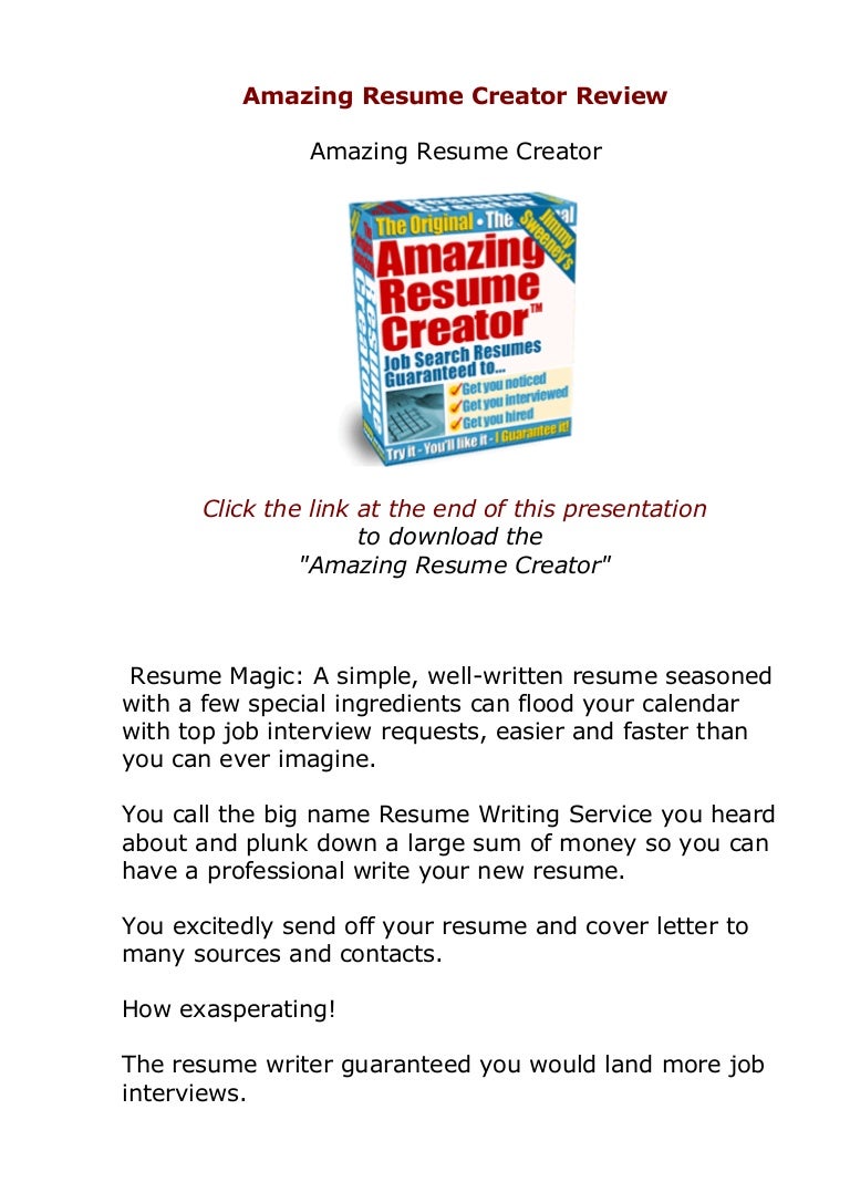 resume Resume Magic does amazing resume creator actually work amazingresumecreator review