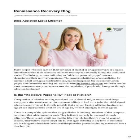 Does Addiction Last A Lifetime? | PDF