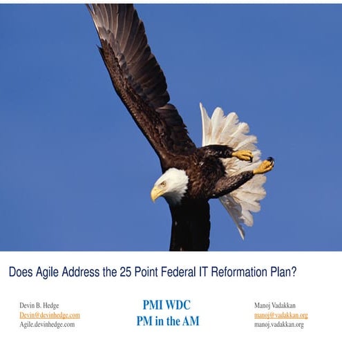 Does Agile address the 25 point Federal IT Reformation plan?