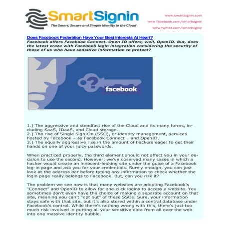 Does facebook federation have your best interests at heart