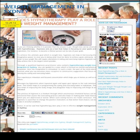 Does hypnotherapy play a role in weight management