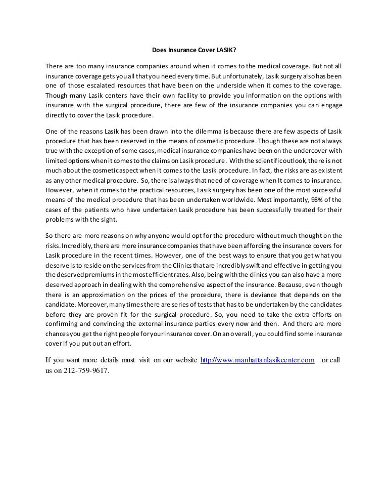 Does Insurance Cover LASIK