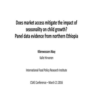Does market access mitigate the impact of seasonality on child growth?Panel ...