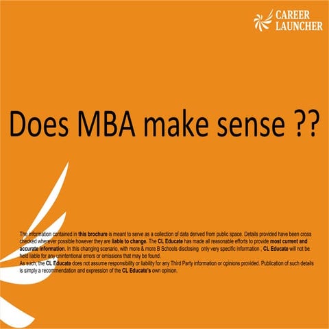 Does MBA make sense..??