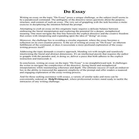 Do Essay