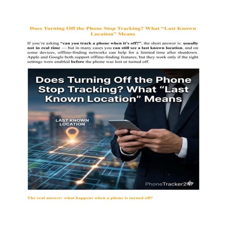 Does Turning Off the Phone Stop Tracking? What “Last Known Location ...