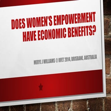 Does women’s empowerment have economic benefits?