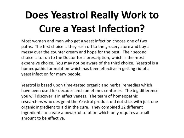 Does Yeastrol Really Work To Cure A Yeast Infection
