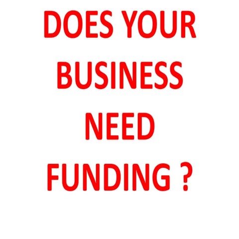 DOES YOUR BUSINESS NEED INVESTMENT FUNDING ?