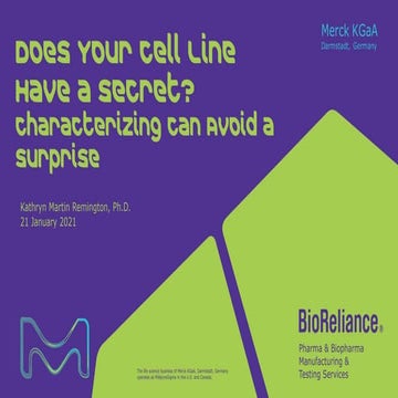 Does your cell line have a secret? Avoid surprises with characterization