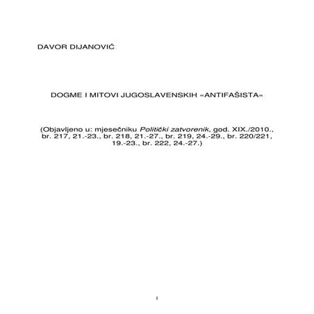Dogme i mitovi antifašista