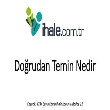 Doğrudan Temin İhale