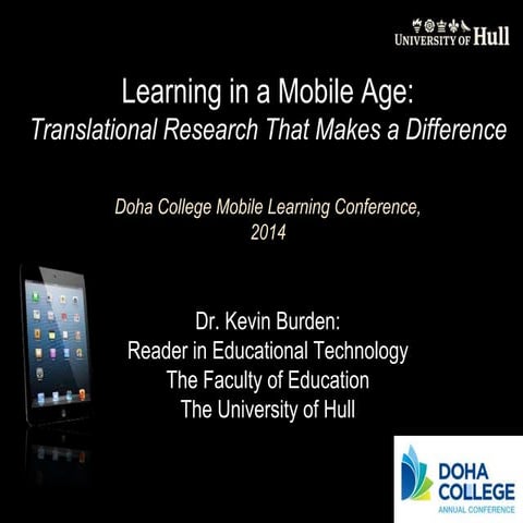 Doha College Mobile Learning Conference 2014: Learning from Research