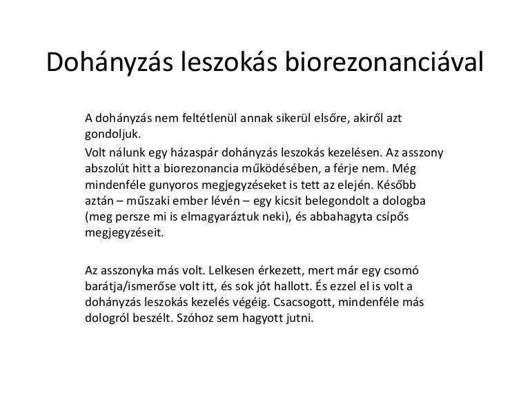 dohányzásról leszoktató kezelés