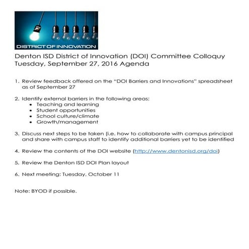 DOI Colloquy Agenda 09/27/16