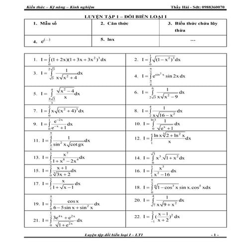 Doi bien loai 1   LUYỆN TẬP 1