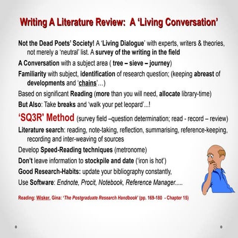 Doing a literature review (2014)