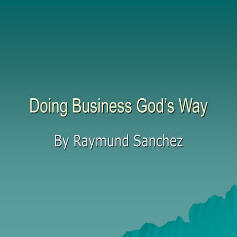 Doing Business God’S Way