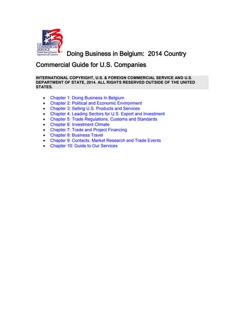 Dr Dev Kambhampati | Doing Business in Belgium - 2014 Country Commercial Guide for US Companies