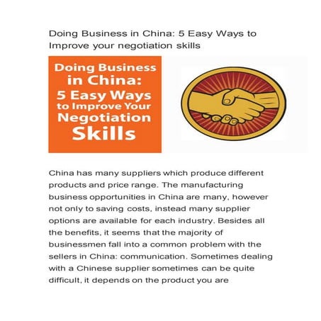 Doing business in china