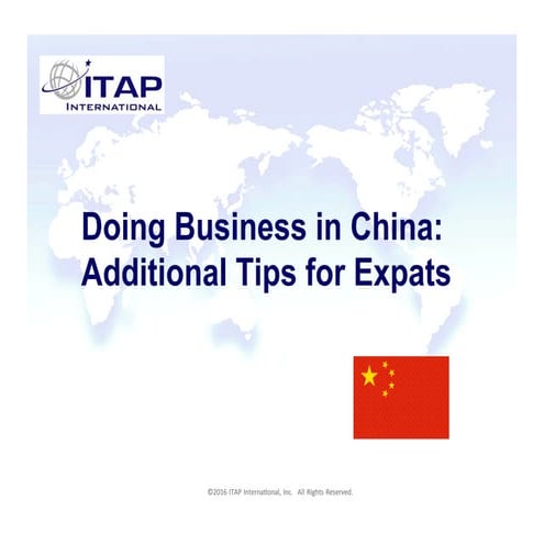 Doing Business in China - Additional Tips for Expats