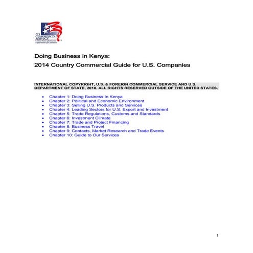 Dr Dev Kambhampati | Doing Business in Kenya - 2014 Country Commercial Guide ...