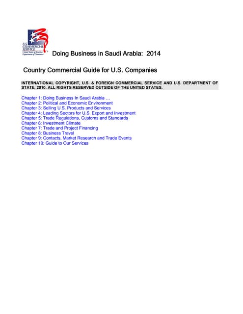 Dr Dev Kambhampati | Doing Business in Saudi Arabia- 2014 Country Commercial Guide for US Companies