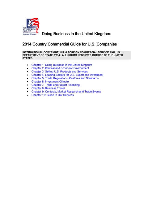 Dr Dev Kambhampati | Doing Business in UK- 2014 Country Commercial Guide for US Companies