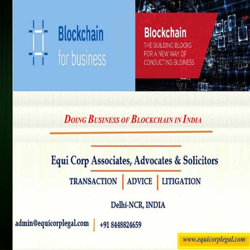 Doing Business of Blockchain in India
