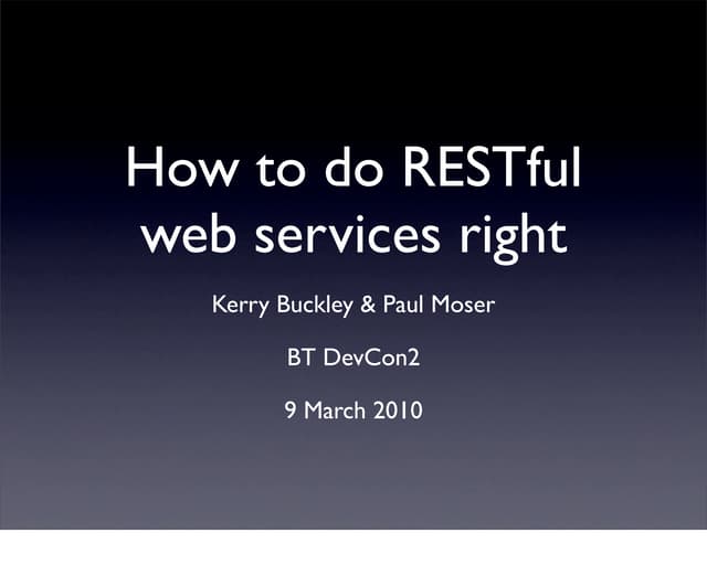 Doing REST Right